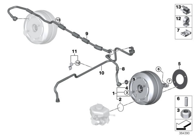 2017 BMW M4 Brake Servo Unit / Mounting Diagram