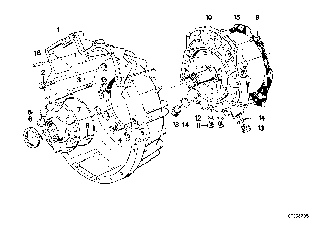 1984 BMW 325e Housing Parts / Lubrication System (ZF 4HP22/24) Diagram 1