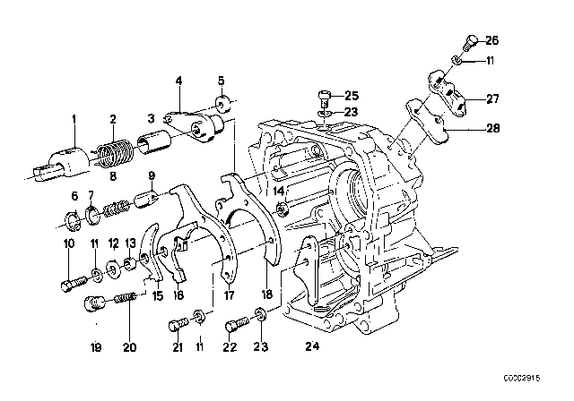 1983 BMW 320i Inner Gear Shifting Parts (Getrag 240) Diagram 1