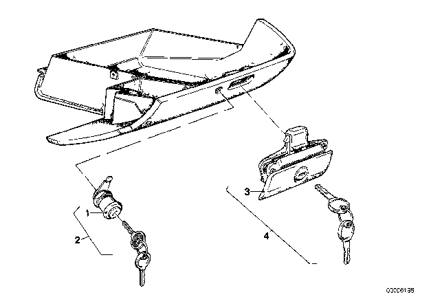 1982 BMW 320i Glove Box Lock Diagram