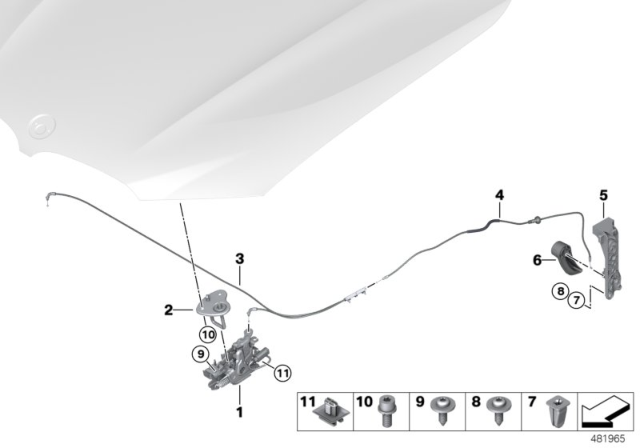 2020 BMW X4 Engine Bonnet, Closing System Diagram