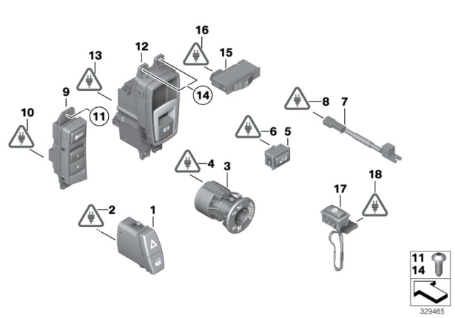 2012 BMW Z4 Handling Setting Switch Diagram for 61319247336