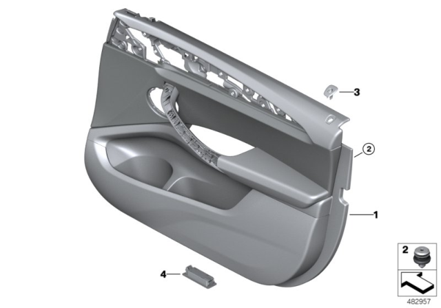 2020 BMW X3 M Door Trim Panel Diagram