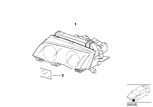 2003 BMW 325Ci Headlight Diagram 1