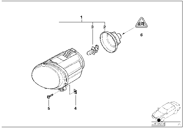 2001 BMW X5 Longlife Bulb Diagram for 63216926914