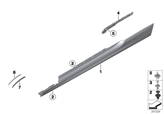 2013 BMW 640i Cover Door Sill / Wheel Arch Diagram