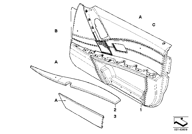 2008 BMW M5 Individual Front Door Trim Panel Diagram 3