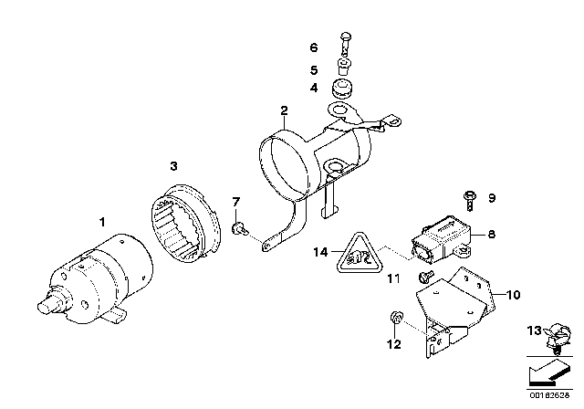 2003 BMW 530i DSC Compressor / Sensor / Mounting Parts Diagram