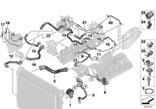 2018 BMW 750i xDrive Expansion Tank Hose Diagram for 17128602676