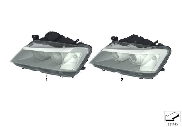 2011 BMW X3 Right Headlight Lamp Diagram for 63117277004
