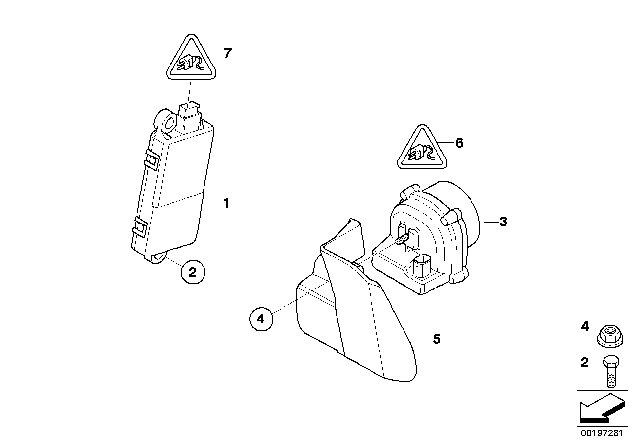 2008 BMW M6 Cover, Emergency-Current Siren Diagram for 65759159167