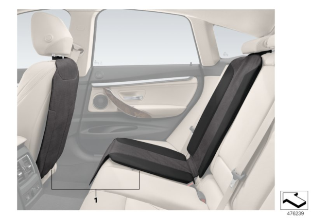 2016 BMW 328i N20 Engine(F30) Backrest Cover And Child Seat Underlay Diagram