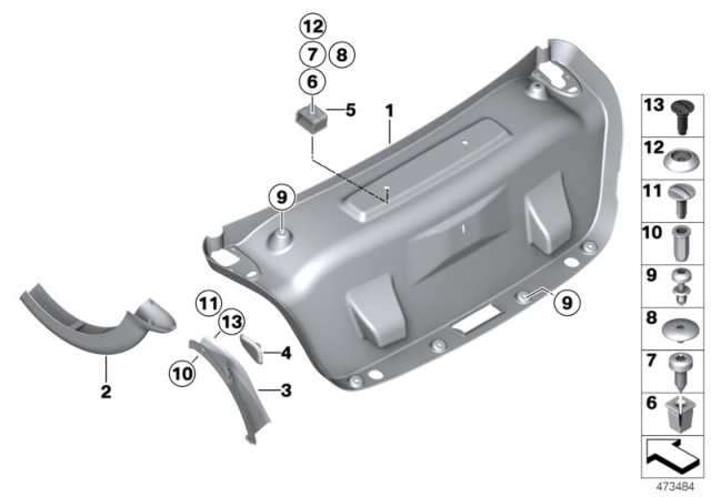 2015 BMW M4 Trim Panel, Rear Trunk / Trunk Lid Diagram 2