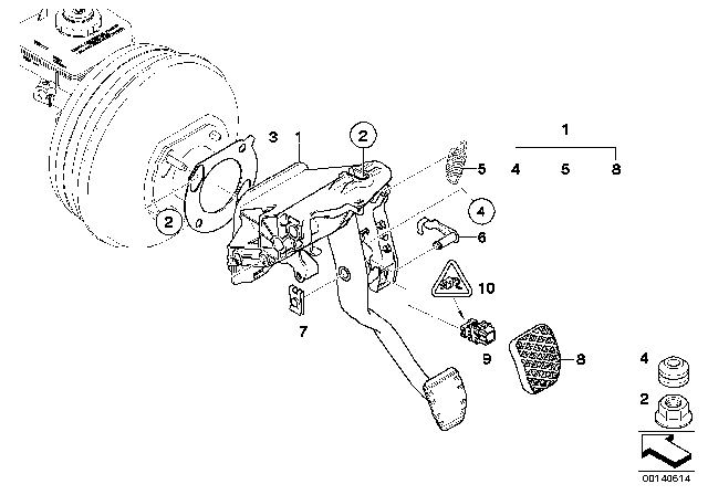2010 BMW M6 Pedal Assembly Diagram