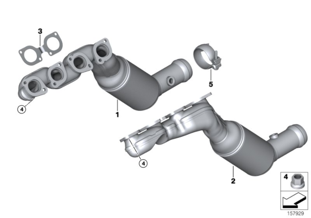 2007 BMW X5 Exchange. Exhaust Manifold With Catalyst Diagram for 18407568013