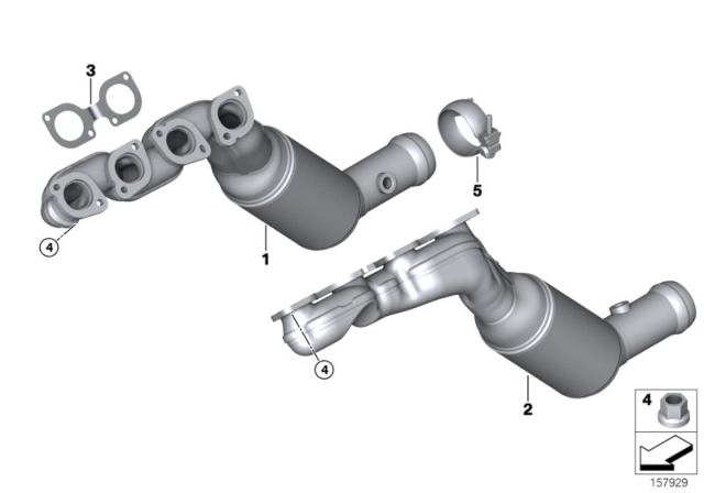 2009 BMW X5 Exhaust Manifold With Catalyst Diagram