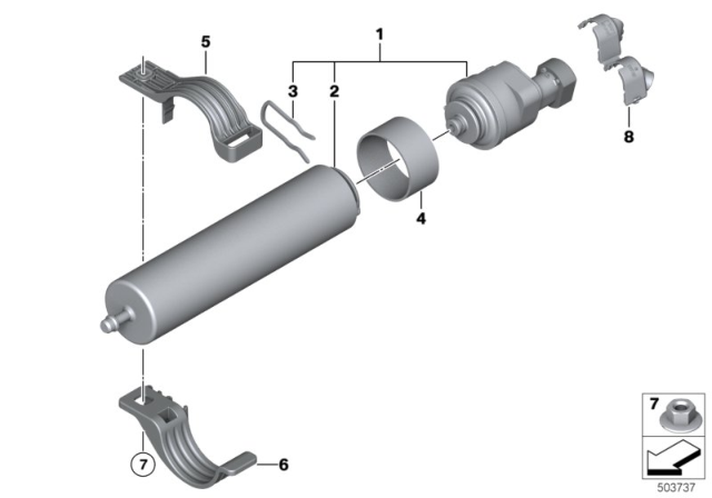 2015 BMW 535d xDrive Fuel Strainer With Heating Diagram