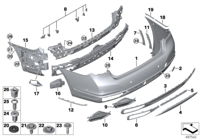 2020 BMW 750i xDrive Extension Rear Bumper Right Diagram for 51127475126