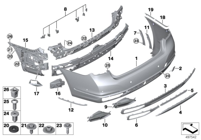 2020 BMW 750i xDrive Bumper Trim Panel, Primed, R Diagram for 51129466568