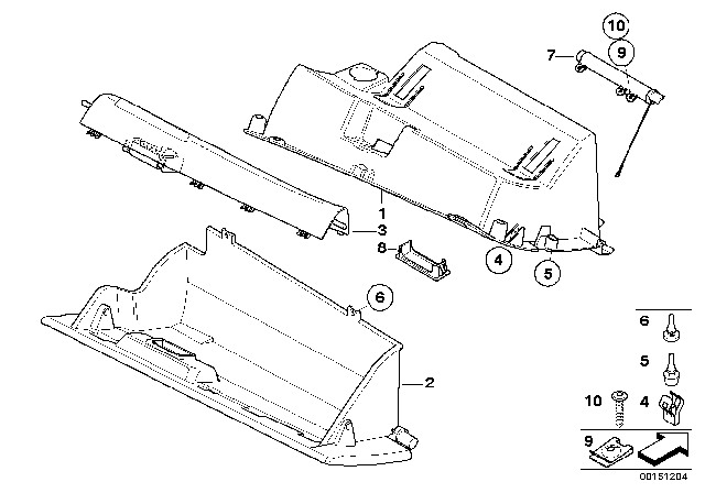 2008 BMW Z4 M Glove Box Diagram