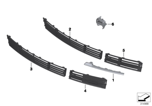 2013 BMW 750i Trim Panel, Trim Elements Diagram