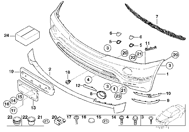 2002 BMW X5 Cover Lateral Left Diagram for 51117009893