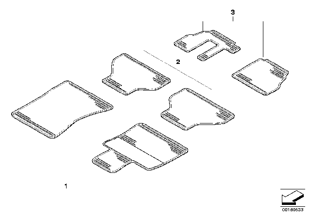 2012 BMW X5 Floor Mats Diagram 4