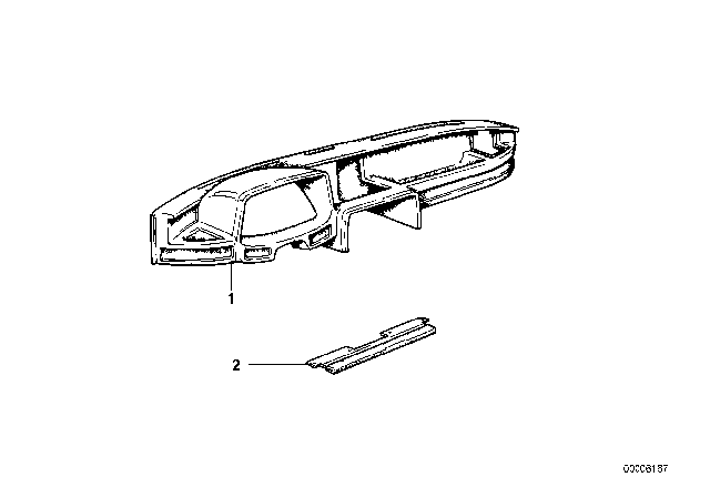 1976 BMW 530i Trim Panel Dashboard Diagram 1