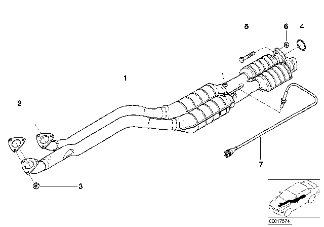 1999 BMW Z3 M Catalyst / Lambda Probe Diagram