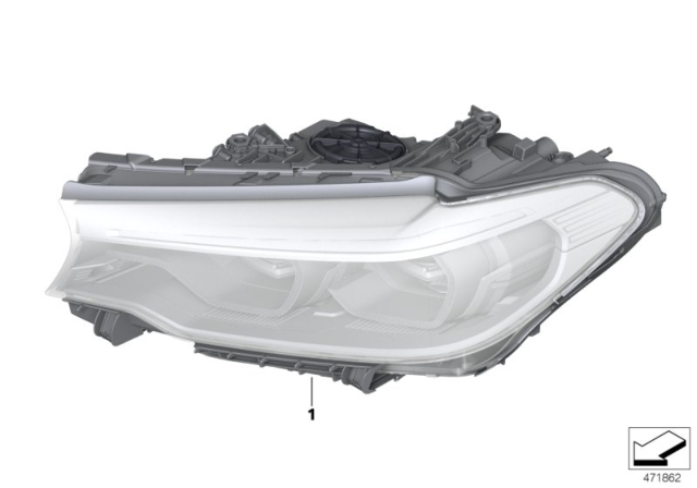 2018 BMW 530e Headlight Diagram