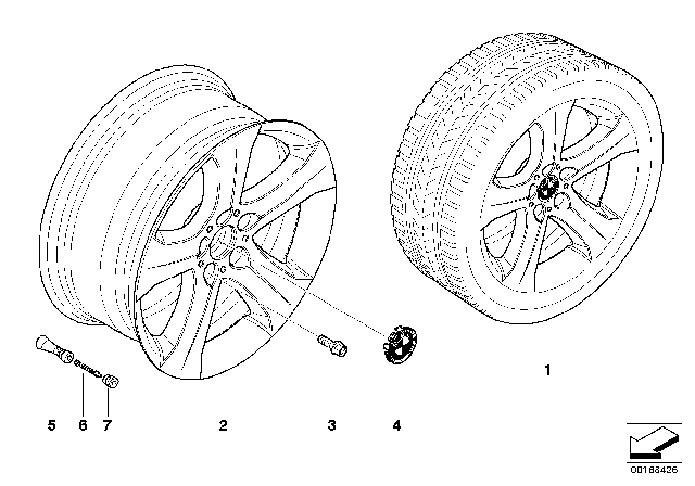 2012 BMW X6 BMW LA Wheel, Star Spoke Diagram 3