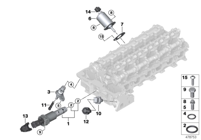 2013 BMW 328i Cylinder Head, Electrical Add-On Parts Diagram