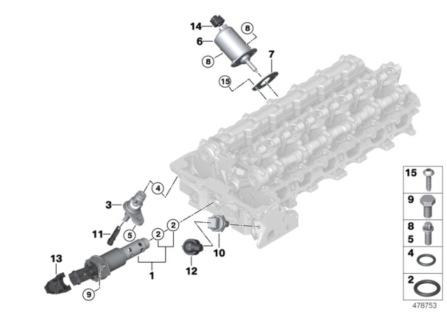 2012 BMW 328i xDrive Cylinder Head, Electrical Add-On Parts Diagram