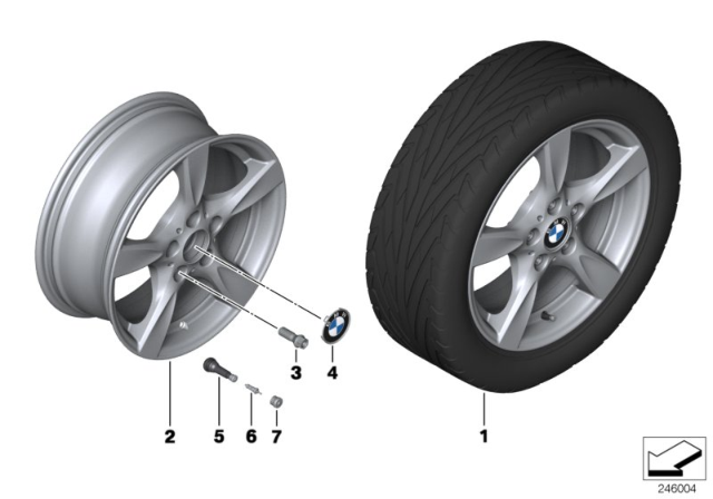 2009 BMW 135i BMW LA Wheel, Star Spoke Diagram 4