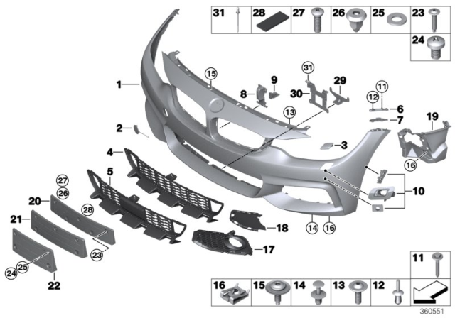 2018 BMW 430i M Trim Panel, Front Diagram