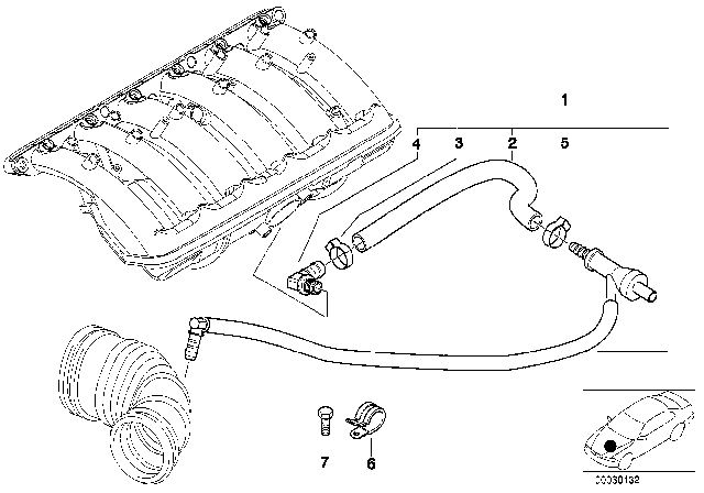 2000 BMW Z3 Vacuum Control - Engine Diagram