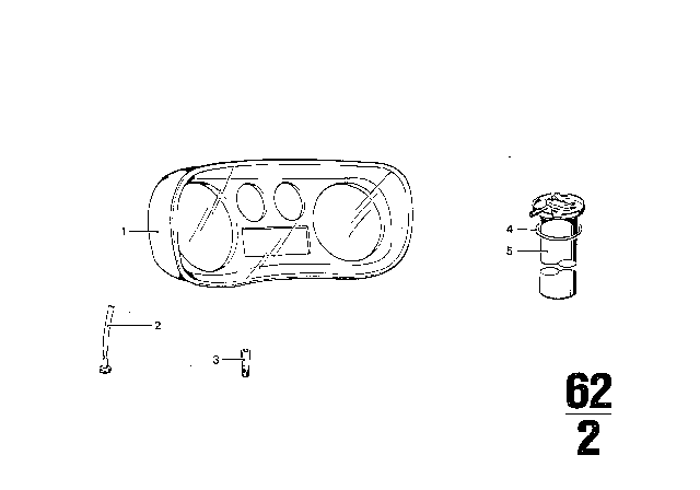 1973 BMW Bavaria Sending Unit Assy Metal Tank Diagram for 62161357298