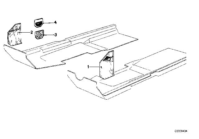 1984 BMW 733i Trim Panel Leg Room Diagram 1