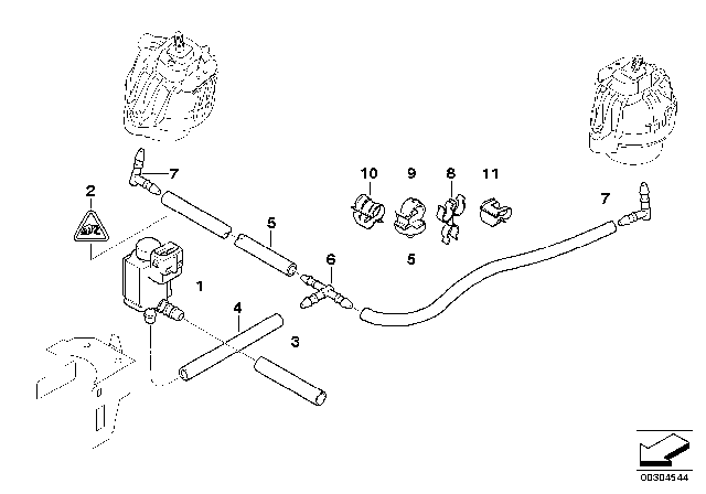 2009 BMW 335d Vacuum Control - Engine Bearing Diagram