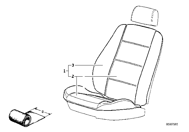 2001 BMW X5 Upholstery Imitation Leathear Diagram for 51928153518