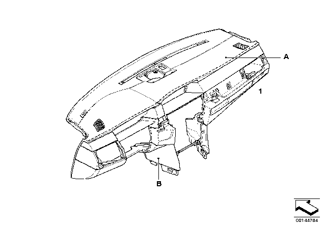 2008 BMW 550i Individual Instrument Panel, Leather Diagram