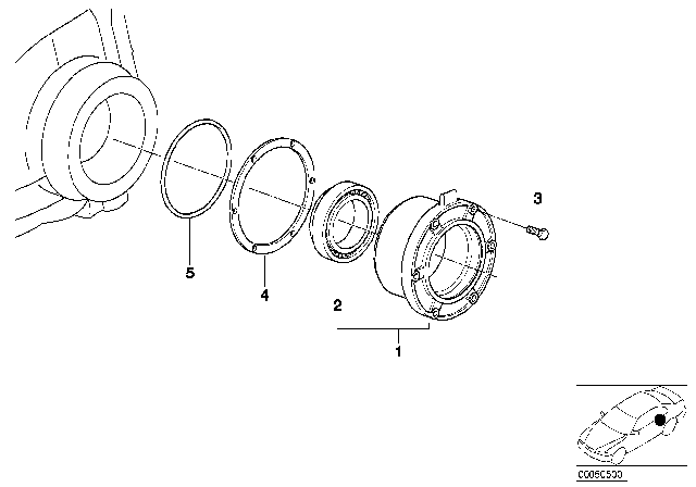 1995 BMW 750iL Differential - Spacer Ring Diagram
