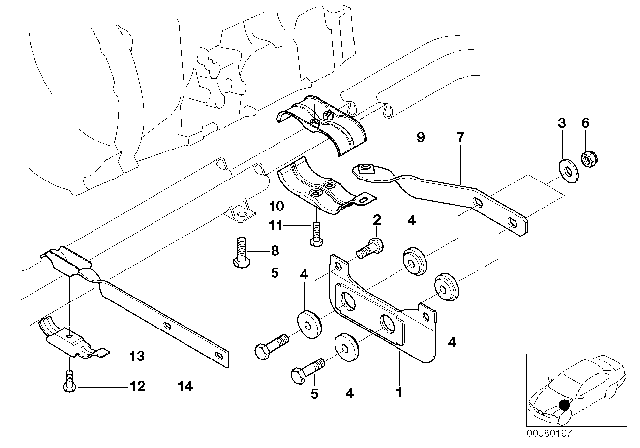 2001 BMW 330Ci Suspension Parts Exhaust Diagram 1