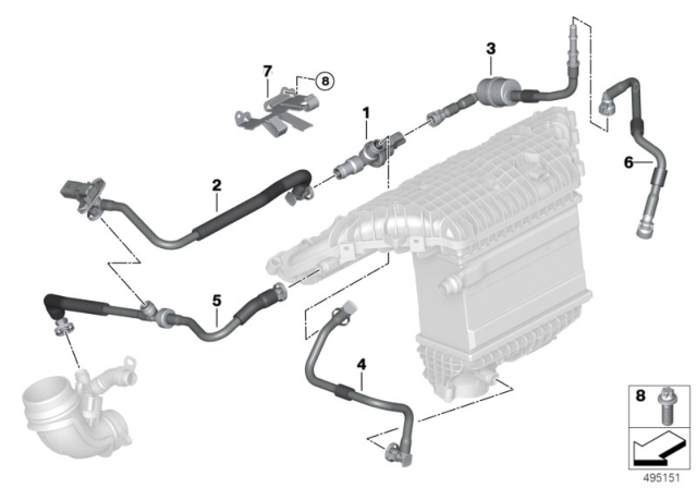 2020 BMW X3 M FUEL TANK BREATH.LINE WITH R Diagram for 13908058622