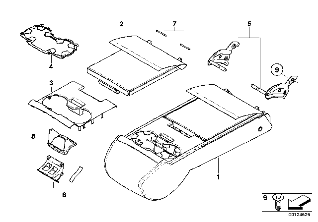 2010 BMW M5 Armrest Rear, Leather Diagram for 52208043890