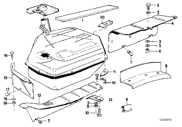 1983 BMW 633CSi Fuel Tank / Attaching Parts Diagram