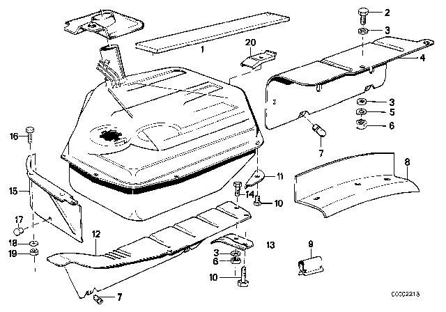 1982 BMW 633CSi Protection Plate Diagram for 16111118105