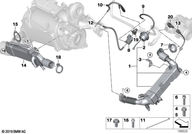 2010 BMW X5 Exhaust Temperature Sensor Diagram for 13628576316