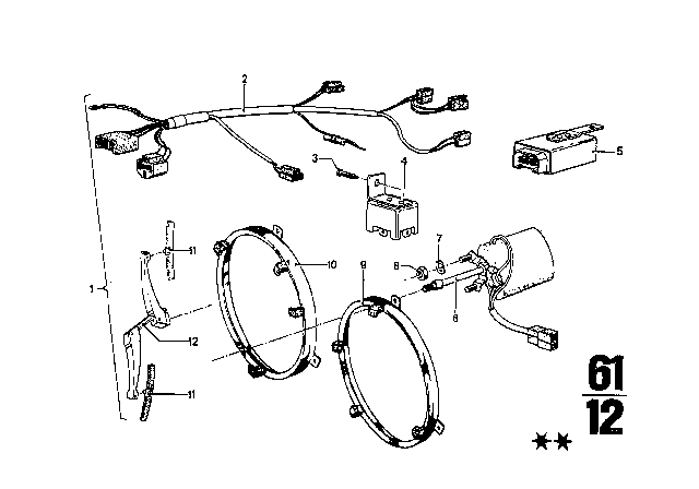 1972 BMW 3.0CS Headlight Cleaning System Diagram 1