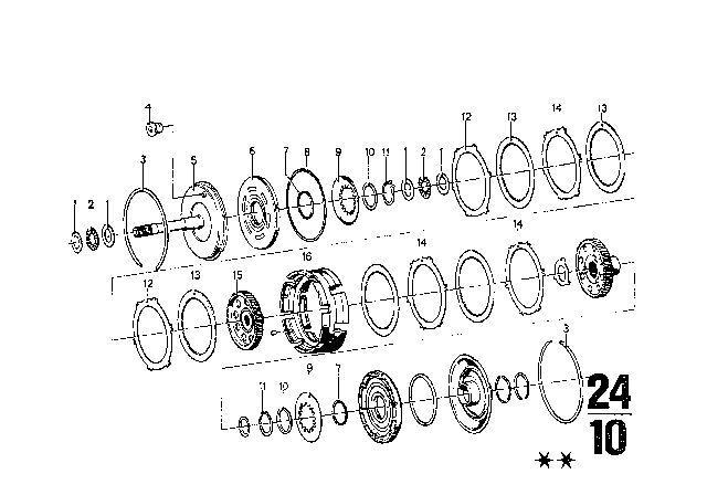 1970 BMW 2500 Components ZF 3HP20 Diagram 5